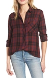 Rails Hunter Plaid Pocket Button-down Shirt In Metallic Wine/navy/black