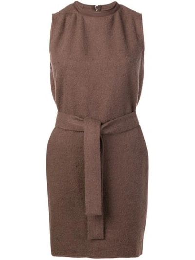 Rick Owens Short Sleeveless Dress In Brown