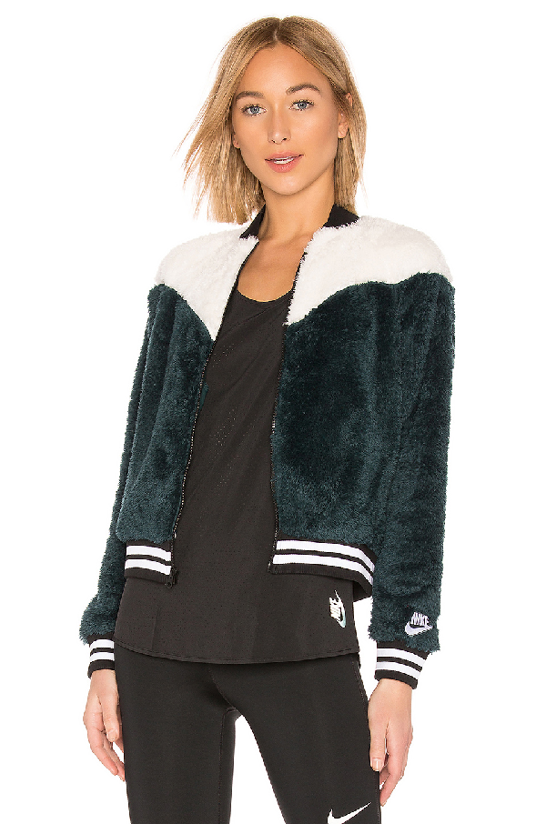 women's nike sportswear sherpa wolf bomber jacket