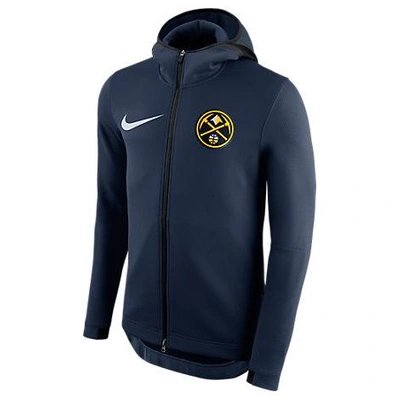 Nike Men's Denver Nuggets Nba Showtime Therma Flex Full-zip Hoodie, Blue