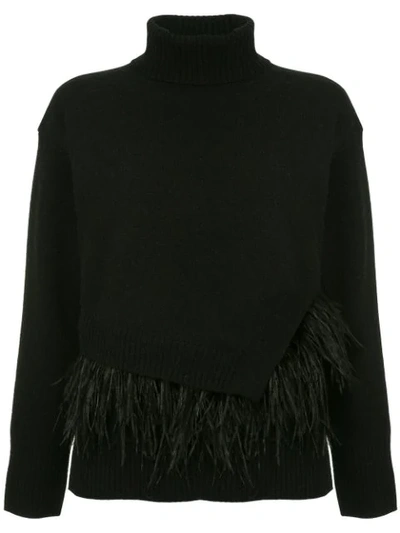 Le Ciel Bleu Feather Knit Jumper In Black