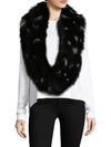 Adrienne Landau Knit Fox Fur Scarf In Black