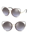Miu Miu 54mm Round Sunglasses In Gold Brown
