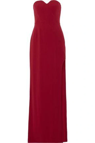 Halston Heritage Woman Strapless Crepe Gown Claret