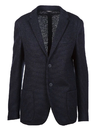 Fendi Men's Blue Wool Blazer