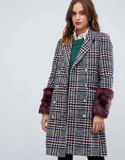 Y.a.s. Heritage Fur Trimmed Coat-multi