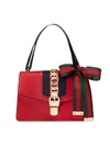 Gucci Sylvie Small Leather Shoulder Bag In Red