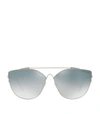 Tom Ford Jacquelyn 64mm Cat Eye Sunglasses - Light Ruthenium/ Blue Mirror In Silver