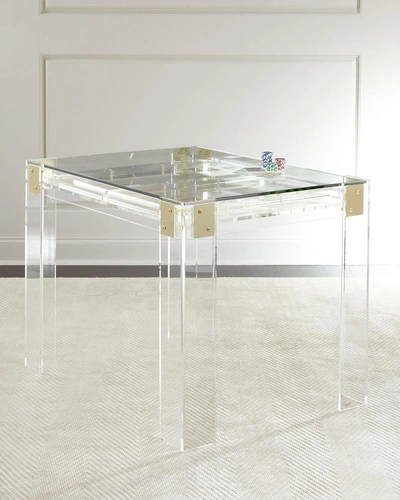 Interlude Home Miranda Acrylic Backgammon Table In Clear Acrylic