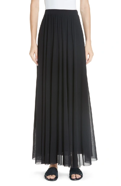 Fuzzi Tulle Full Maxi Skirt In Nero