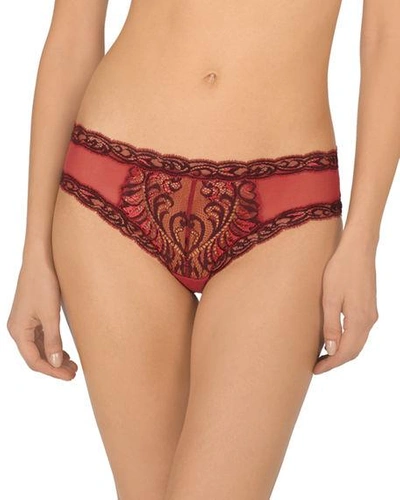 Natori Feathers Hipster Briefs In Ruby/ Fig