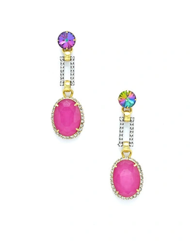 Elizabeth Cole Larissa Crystal & Glass Drop Earrings In Pink