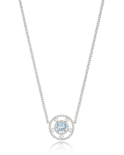 Kiki Mcdonough Apollo 18k Gold, Blue Topaz & Diamond Necklace In White/gold