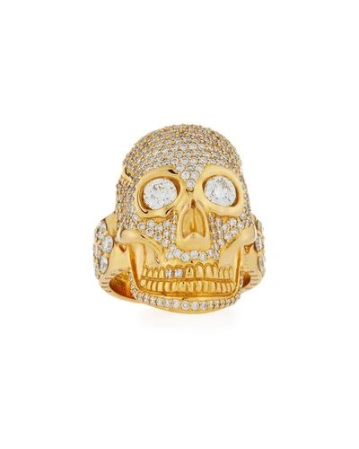 Buddha Mama 20k Gold & Diamond Skull Ring