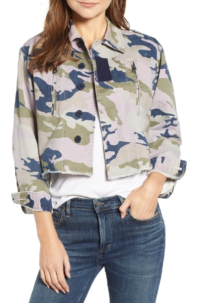 Zadig & Voltaire Cropped Camo-print Military Jacket In Parme