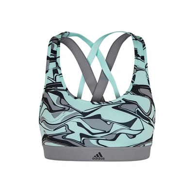 Adidas Training Don't Rest X Printed Jersey Bra Top In Grey