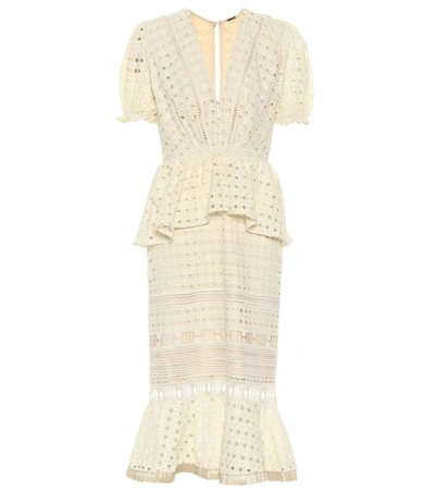 Johanna Ortiz Lovers Bridge Short-sleeve Cotton Eyelet Dress In White