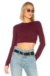 Cotton Citizen Venice Crop Shirt In Wine. In Sangria