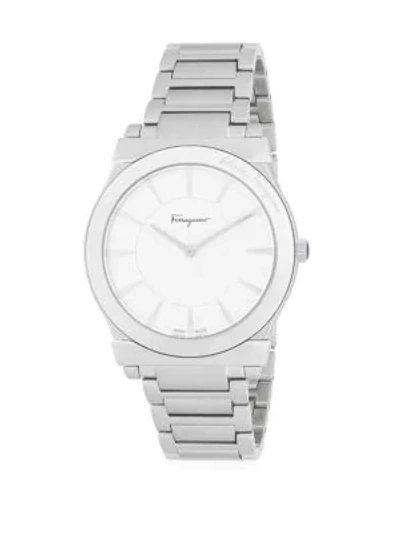 Ferragamo Men's Stainless Steel Bracelet Watch In Grey