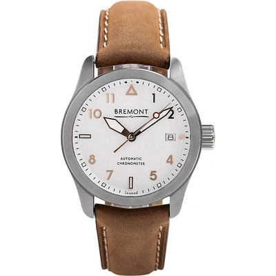 Bremont Womens Brown Solo-37 Rose-gold, Stainless Steel And Leather-strap Automatic Watch