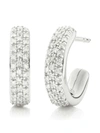 Monica Vinader Fiji Mini Hoop Silver And Diamond Earrings