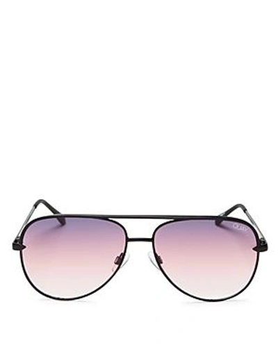 Quay X Desi Perkins Sahara Mini 52mm Aviator Sunglasses - Black/ Purple Fade
