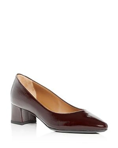 Aquatalia Women's Pasha Weatherproof Block-heel Pumps - 100% Exclusive In Wine Patent Leather