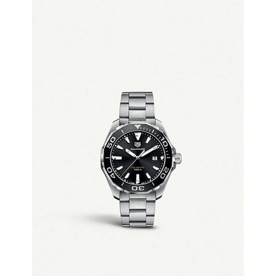 Tag Heuer Way101a. Ba0746 Aquaracer Stainless Steel Watch In Silver/black