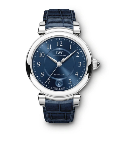 Iwc Schaffhausen Iw458312 Da Vinci Automatic 36 Stainless Steel And Leather Watch In Silver / Blue