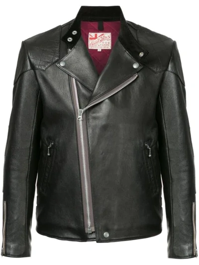 Addict Clothes Japan Vintage Style Biker Jacket In Black