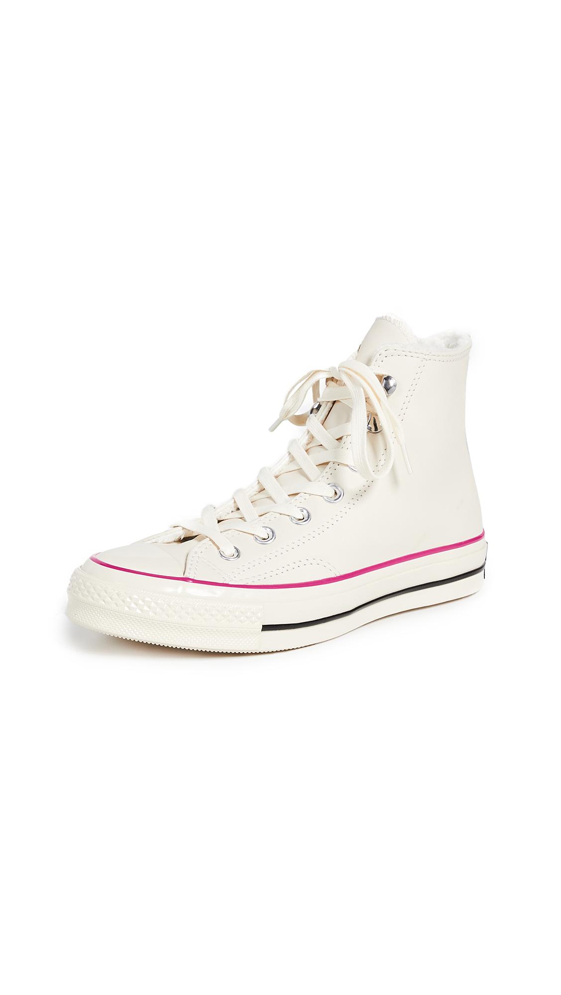 Converse Chuck 70 Leather Hi Top Sneakers In Natural/ivory ModeSens