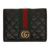 Gucci Leather Card Case Wallet With Double G In 1060 Black