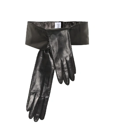 Vetements Leather Gloves Belt In Black