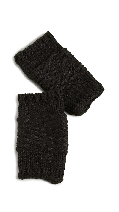 Rebecca Minkoff Chunky Knit Arm Warmers In Black