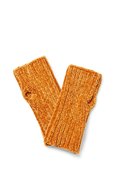 Rebecca Minkoff Rib Knit Chenille Arm Warmers In Rust