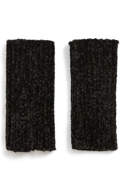 Rebecca Minkoff Rib Knit Chenille Arm Warmers In Black