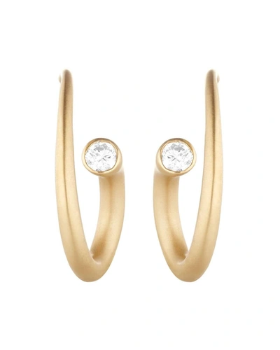 Carelle Whirl 18k Gold Diamond Spiral Earrings