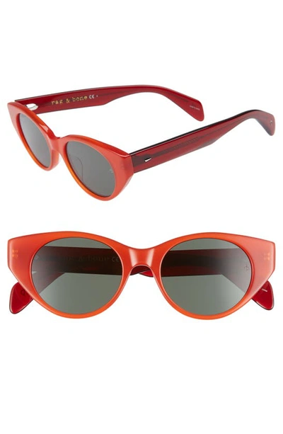 Rag & Bone 49mm Cat Eye Sunglasses - Red