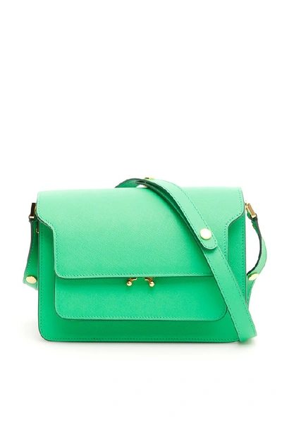 Marni Trunk Medium Shoulder Bag In Green