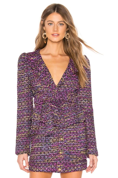 Lovers & Friends Lennon Wrap Jacket In Rainbow Tweed