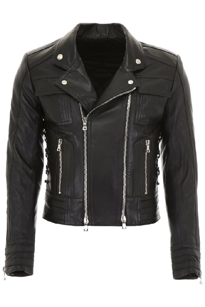 Balmain Biker Jacket In Black