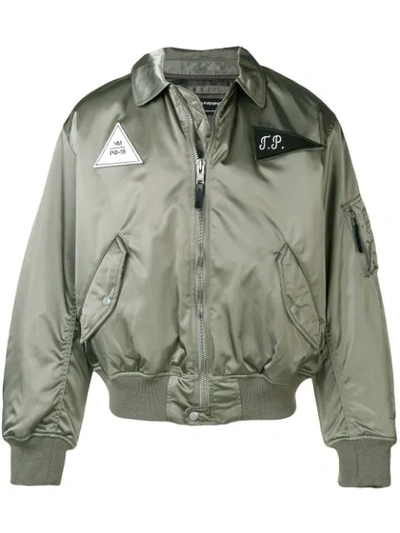 Gosha Rubchinskiy Ma-1 Patch Bomber Jacket In Verde Militare