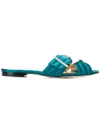 Chloe Gosselin Buckled Cross Strap Sandals In Blue