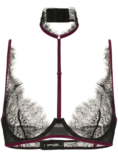 Maison Close Coup De Foudre Bra With Detachable Harness In Black