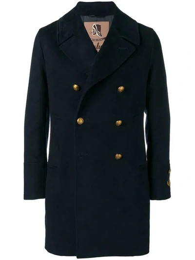 Sealup Double-breasted Coat - Blue