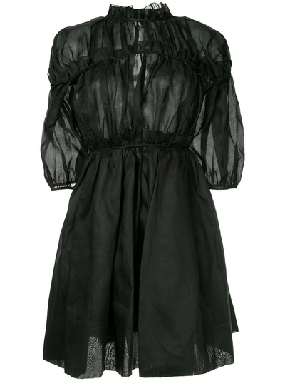 Cecilie Bahnsen Ruffled Midi Dress In Black