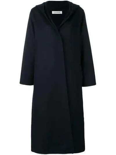A_plan_application Hooded Oversized Coat In Blue