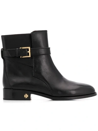Tory Burch Brookie Buckled Ankle Boots In Black