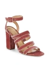 Charlotte Olympia Block Heel Ankle Strap Sandals In Blush