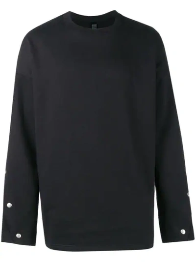 Odeur Button Sleeve Sweatshirt - Black